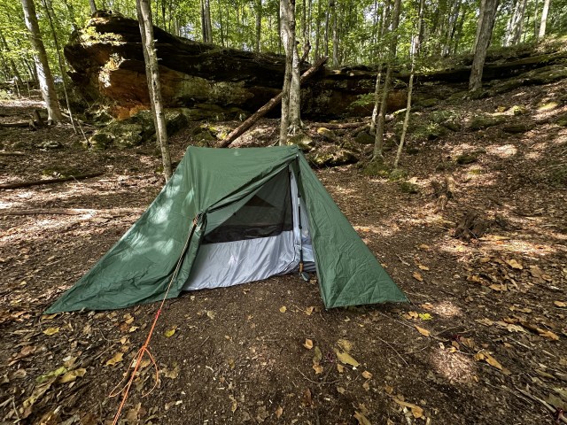 First tent pitch